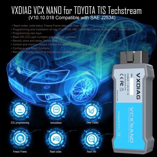 VXDIAG VCX NANO for TOYOTA Techstream V18.00.008 Compatible with SAE J2534