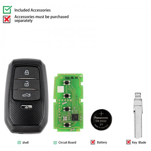 [EU/UK Ship] Xhorse XSTO01EN Smart Remote Key Toyota XM38 4D 8A 4A All in One 4 Buttons Key English