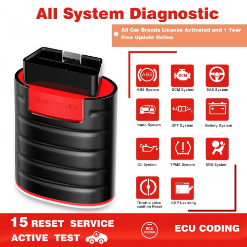 KINGBOLEN EDIAG Full System OBD2 Diagnostic Tool with All Brands License One Year Free Update