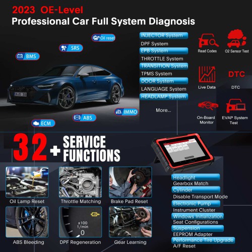 Launch X431 PRO ELITE Auto Full System Car Diagnostic Tools CAN FD Active Tester OBD2 Scanner
