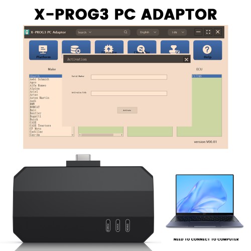 Launch X431 IMMO Programmer X-PROG3 GIII PC Adapter Overseas Online Configuration Work With X431 X-PROG 3