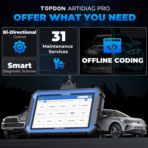 2024 TOPDON ArtiDiag Pro Bidirectional Diagnostic Scan Tool with ECU Coding Supports FCA Autoauth