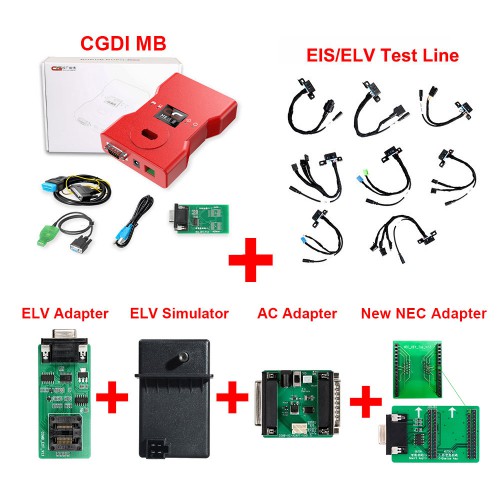 CGDI MB with Full Adapters including EIS/ELV Test Line + ELV Adapter + ELV Simulator + AC Adapter+ New NEC Adapter