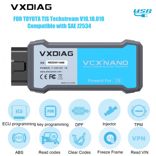 VXDIAG VCX NANO for TOYOTA Techstream V18.00.008 Compatible with SAE J2534