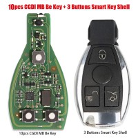 [828 Crazy Sale] 10pcs Original CGDI MB Be Key V1.3 with Smart Key Shell 3 Button for Mercedes Benz Get 10 Free Tokens for CGDI MB