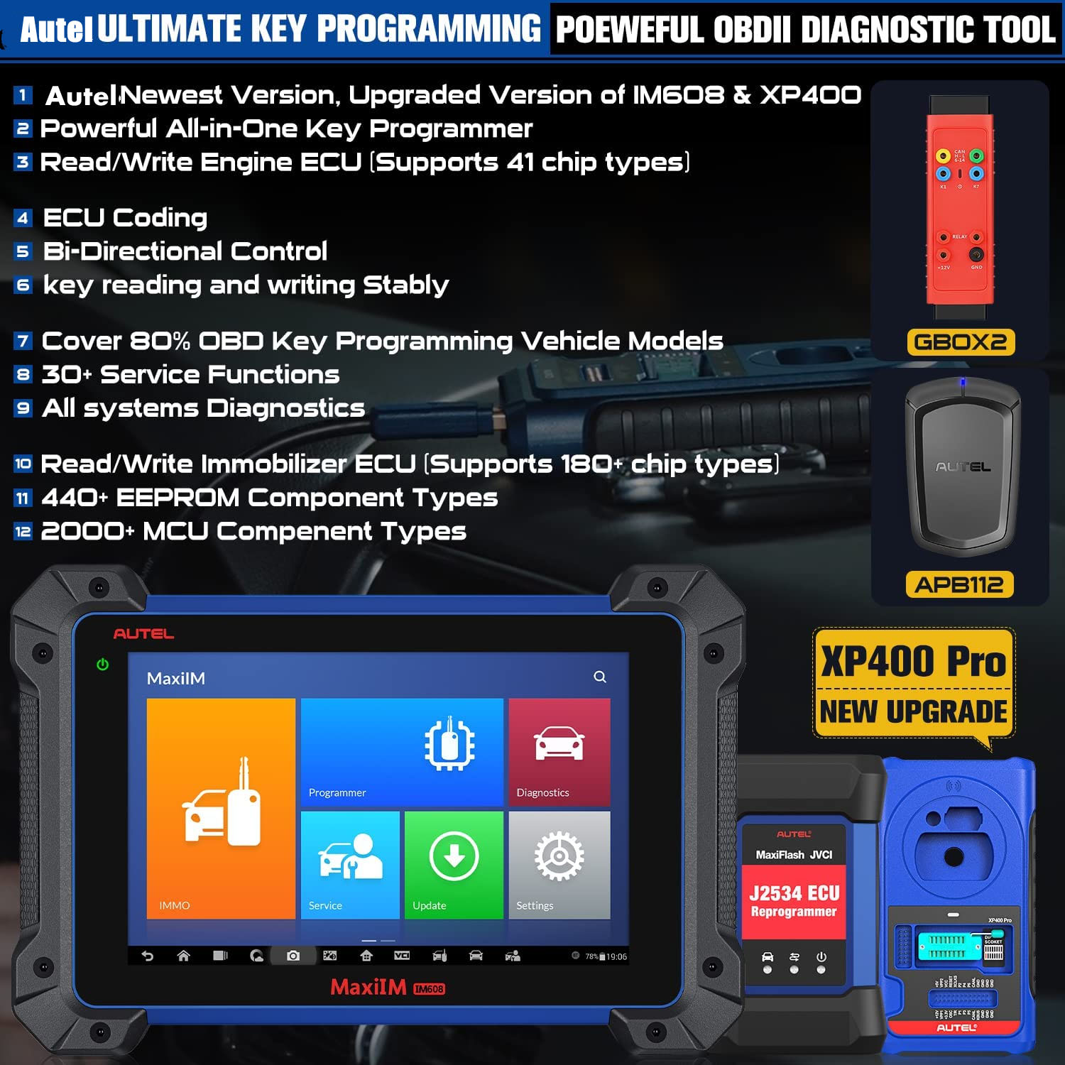 Autel im608 pro features