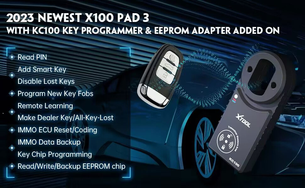 xtool x100 pad3 key programming