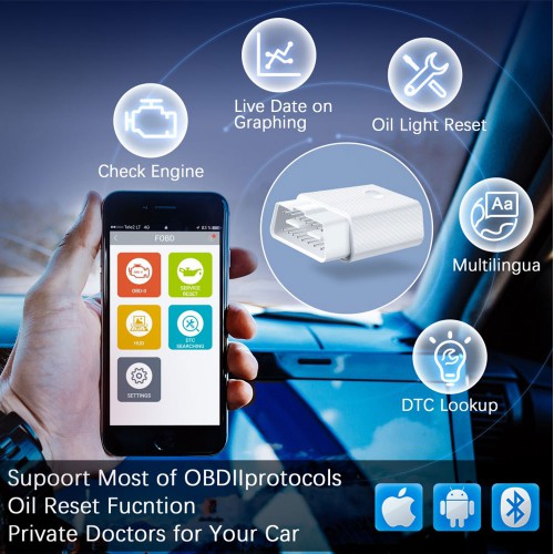 FCAR FVAG Bluetooth OBD2 Scanner Full System Diagnostic Tool Full Function OBD2 Code Reader for Android & IOS Phone