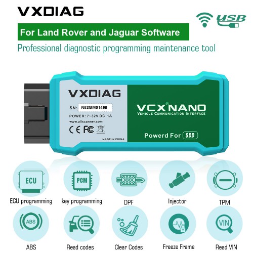 WIFI version VXDIAG VCX NANO for Land Rover and Jaguar Software V164 XP/WIN 7/WIN8/WIN10