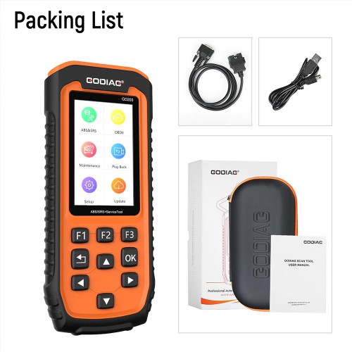 [UK/EU Ship] GODIAG GD203 ABS/SRS OBD2 Scan Tool with 28 Service Reset Functions Free Update Online for Lifetime