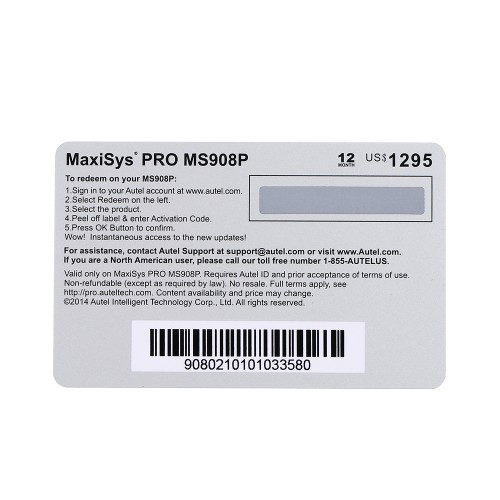 Original Autel Maxisys MS908P/ MK908P/ MS908S Pro One Year Update Service (Total Care Program Autel)