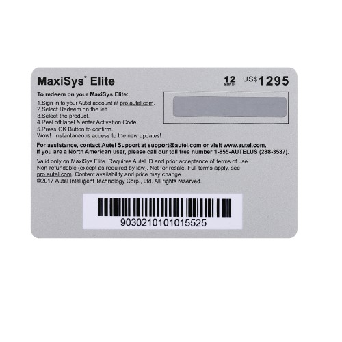 Original Autel Maxisys Elite/Elite II One Year Update Service (Total Care Program Autel)