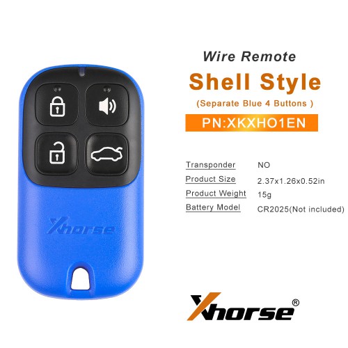 [EU/UK Ship] XHORSE XKXH01EN Universal Remote Key 4 Buttons for VVDI Key Tool English Version 5pcs/lot