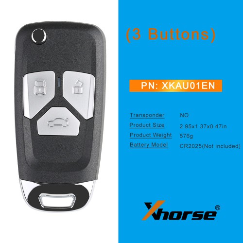 XHORSE XKAU01EN 3 Button VVDI Universal Flip Remote Key Wired for AUDI 5pcs/lot