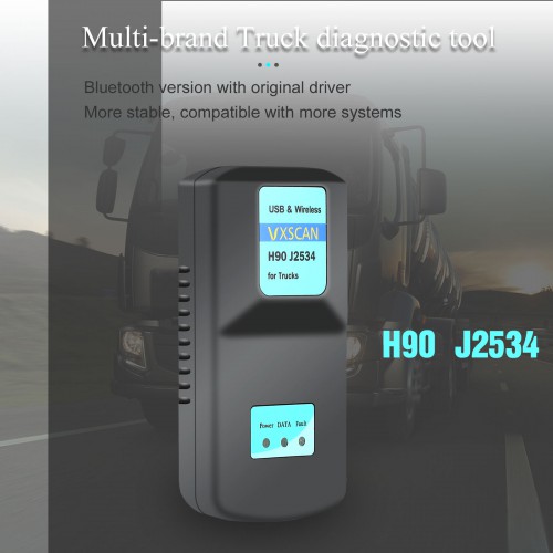 VXSCAN H90 J2534 Diesel Truck Diagnose Interface And Software With Bluetooth and All Installers Diagnose Engines Transmissions ABS Instrument Panels