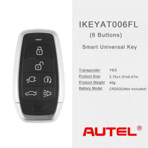 AUTEL IKEYAT006FL AUTEL Independent, 6 Buttons Smart Universal Key
