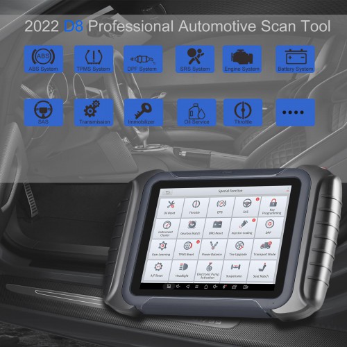 XTOOL D8 Professional Automotive Scan Tool Bi-Directional Control OBD2 Car Diagnostic Scanner, ECU Coding, 38+ Services, Key Programming