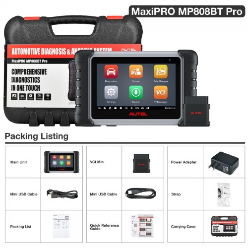 Newest Autel MaxiPRO MP808BT Pro Automotive Scan Tool, Wireless Upgrade of MS906 MP808 DS808