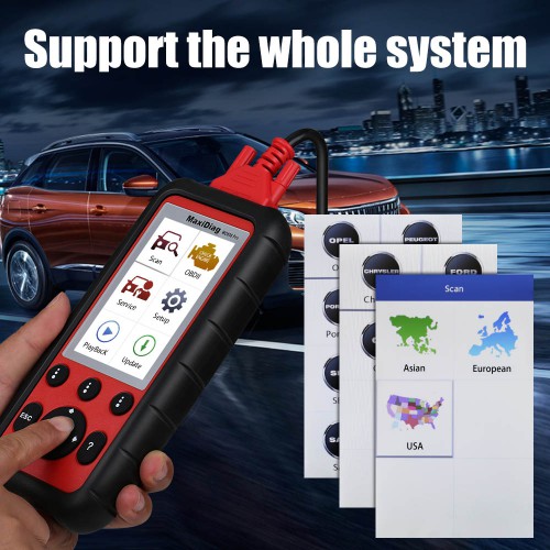 Autel MaxiDiag MD808 Pro All System OBDII Scanner for Oil and Battery Reset Registration Parking Brake Pad Relearn, SAS, SRS, ABS