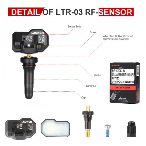 LAUNCH LTR-03 RF Sensor 315MHz & 433MHz Rubber &Metal