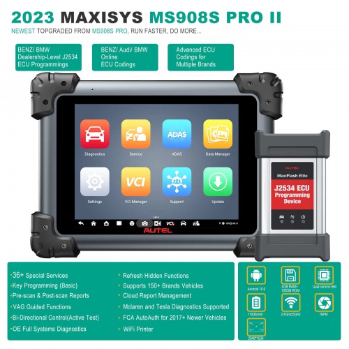 2024 Autel MaxiSys MS908S Pro II Upgraded Diagnostic Scan Tool ECU Programming/ Coding