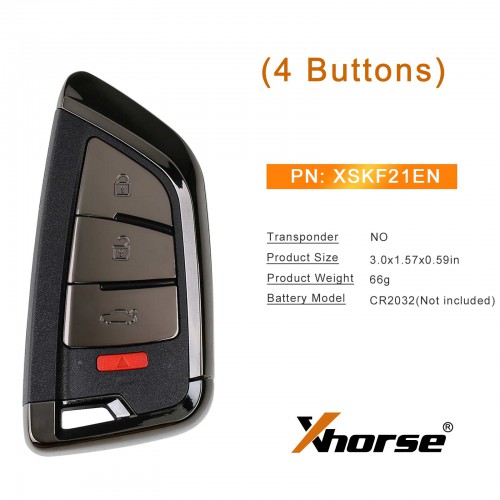 Xhorse XSKF21EN Smart Remote Key Memoeial Knife Style 4 Buttons English 5pcs/lot