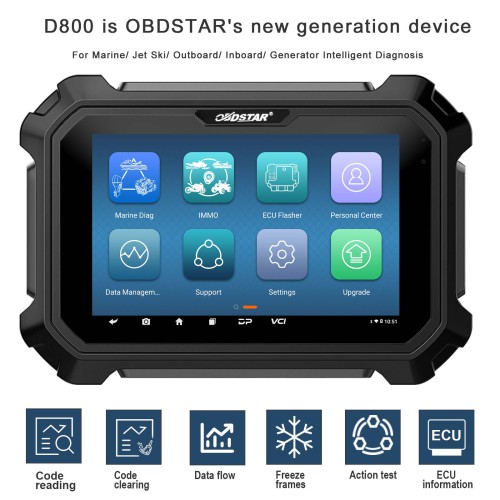 OBDSTAR D800 A+B+C+D Configuration for Marine/ Jet Ski/ Outboard/ Inboard/ Generator Intelligent Diagnosis