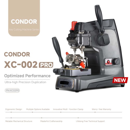 Pre Order XHORSE Condor XC-002 PRO Manual Key Cutting Machine PN: XC02P0 Optimized Performance Ultra-high Precision Duplication