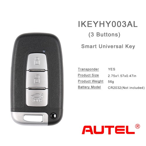 AUTEL IKEYHY003AL Hyundai, 3 Buttons Smart Universal Key