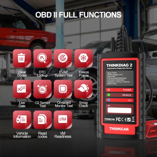 Thinkdiag2 All System Bidirectional Control OBD2 Diagnostic Scanner for iOS & Android, Bluetooth Scan Tool with CAN-FD Protocol, AutoVIN, Active Test