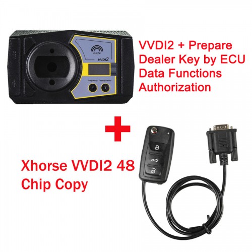 Xhorse V7.1.5 VVDI2 Key Programmer with Prepare Dealer Key by ECU Data Functions Authorization plus 48 Chip Copy Get Free Mini Key Tool