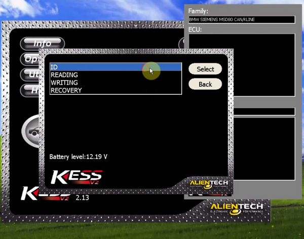 KTAG software display