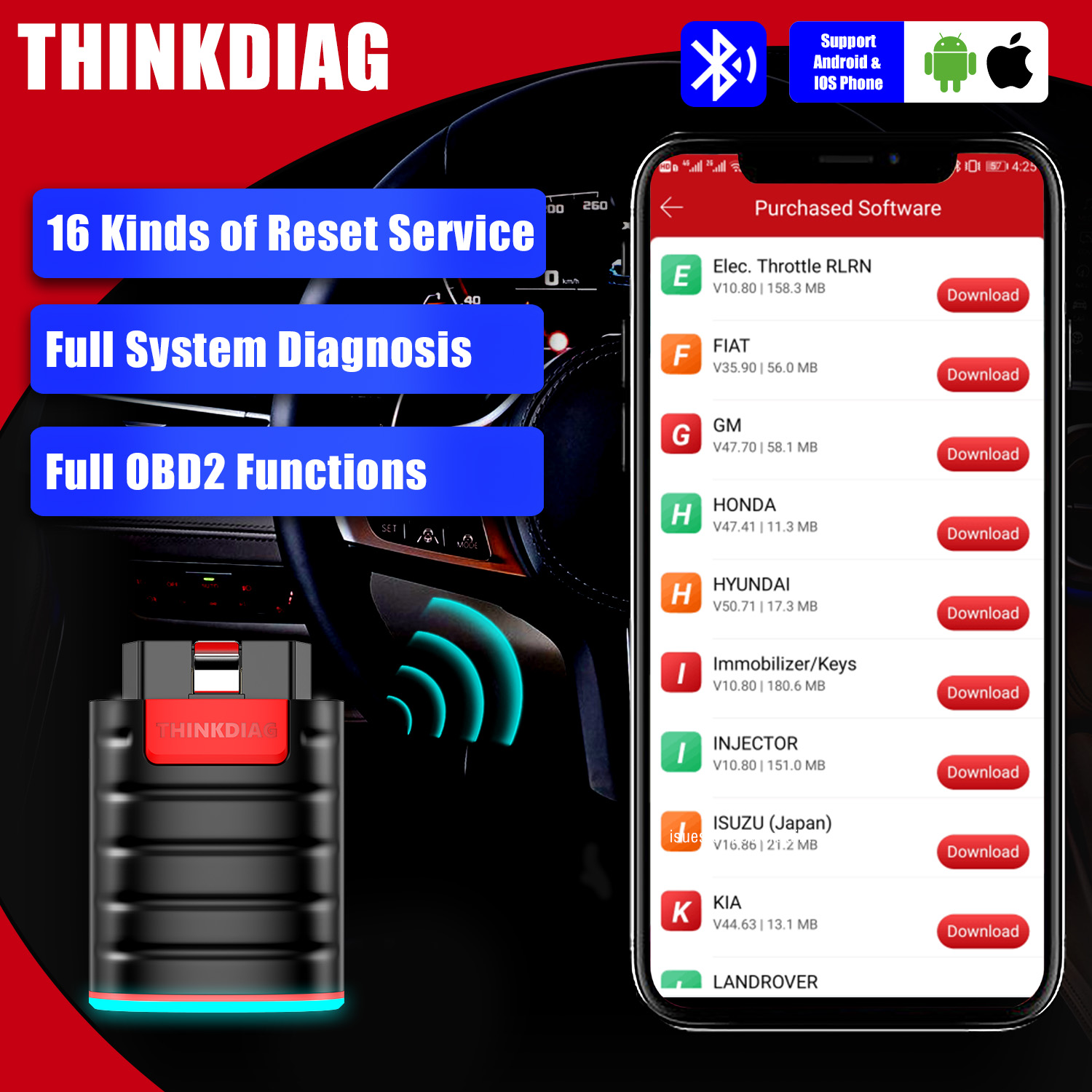 Thinkdiag OBD2, Thinthinkdiag New Scanner Easydiag Car Obdii Code Reader  Full System Auto Bt OBD2 Diagnostic Tool - China OBD2, Scanner