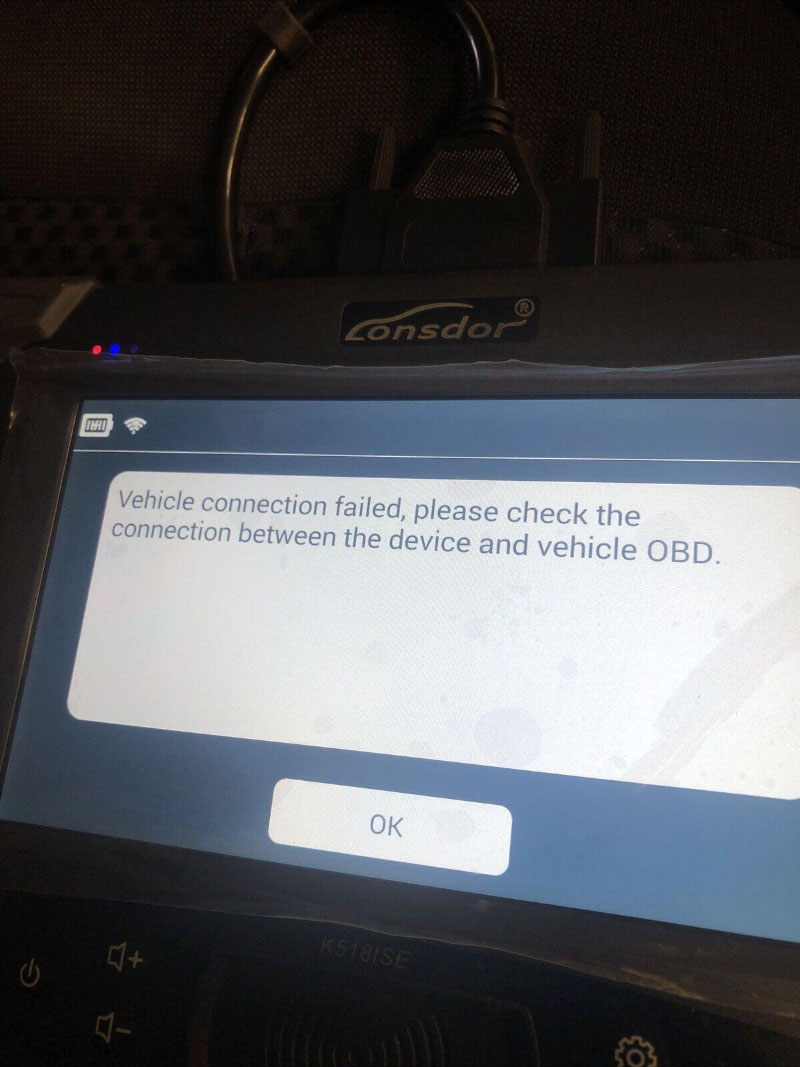 vehicle connection failed