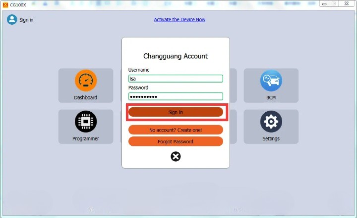 login in by existing account